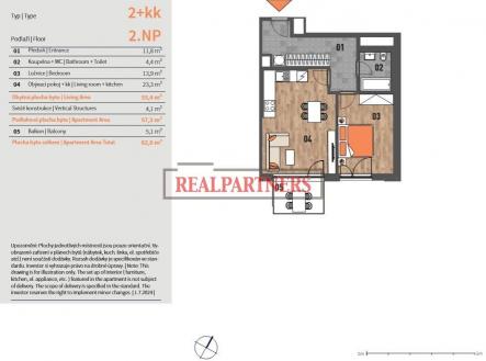 Prodej bytu, 2+kk, 63 m²