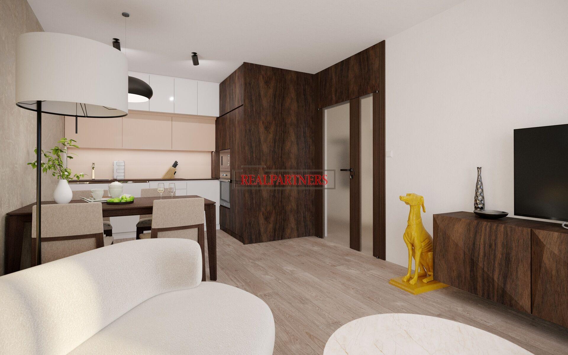 Novostavba bytu 2+kk o ploše 60m2 + 5,3m2 balkón ve výstavbě u Roztylského náměstí.