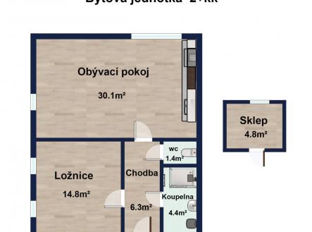 2dd 2kk Roz N strasnice.jpg | Pronájem bytu, 2+kk, 51 m²