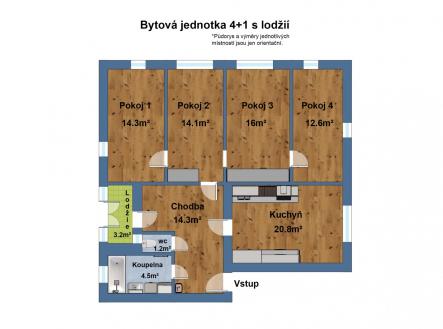 2d byt 4+1 P5.jpg | Pronájem bytu, 4+1, 100 m²