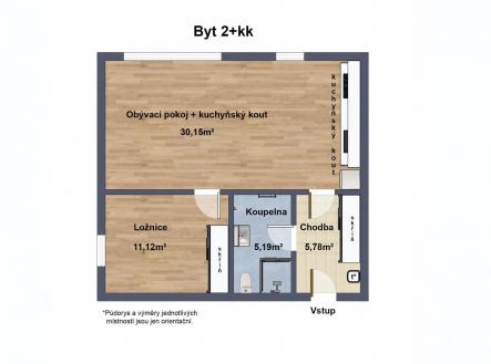 2d byt 3.jpg | Pronájem bytu, 2+kk, 52 m²