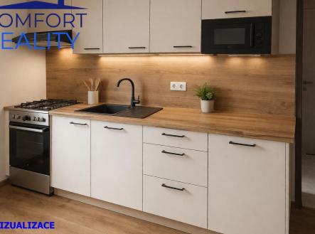 Moderní kuchyně s dřevěnými akcenty.jpg | Prodej bytu, 1+1, 30 m²