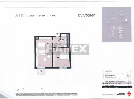 . | Pronájem bytu, 2+kk, 66 m²