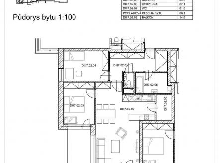 Prodej bytu, 3+kk, 86 m²