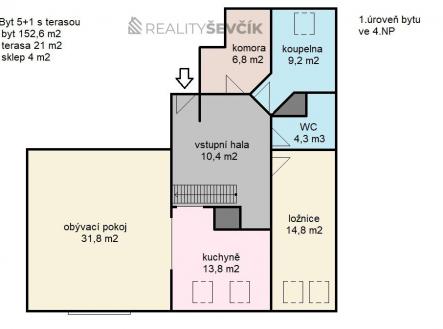 Prodej bytu, 5+1, 156 m²