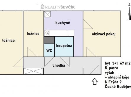 Pronájem bytu, 3+1, 67 m²