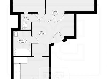 Půdorys | Pronájem bytu, 2+1, 75 m²