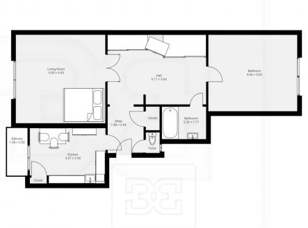 půdorys | Pronájem bytu, 2+1, 80 m²