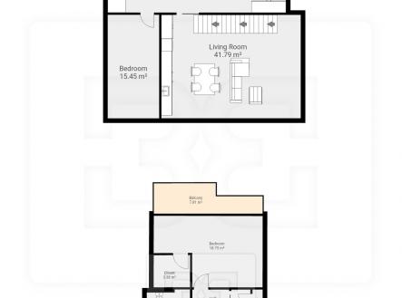 Půdorys | Pronájem bytu, 4+kk, 183 m²