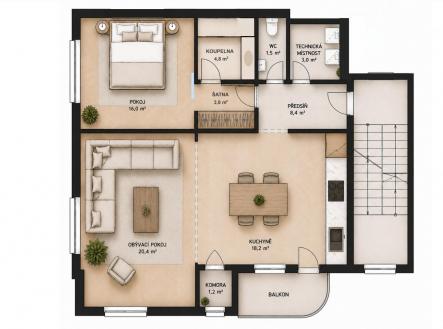 fotografie | Pronájem bytu, 2+1, 80 m²