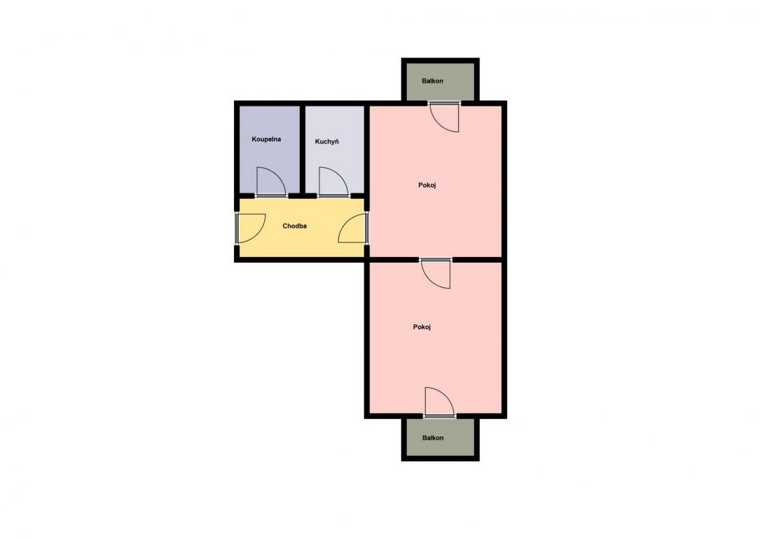 Prodej bytu 2+1/2x balkon, 44 + 2 m2, ulice Mírová, Milovice.