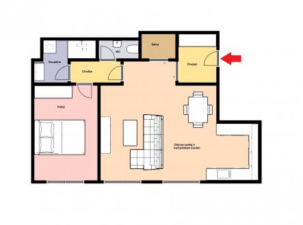 Pronájem bytu, 2+kk, 63 m²