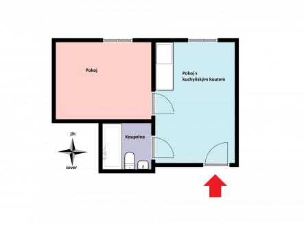 Pronájem bytu, 2+kk, 31 m²