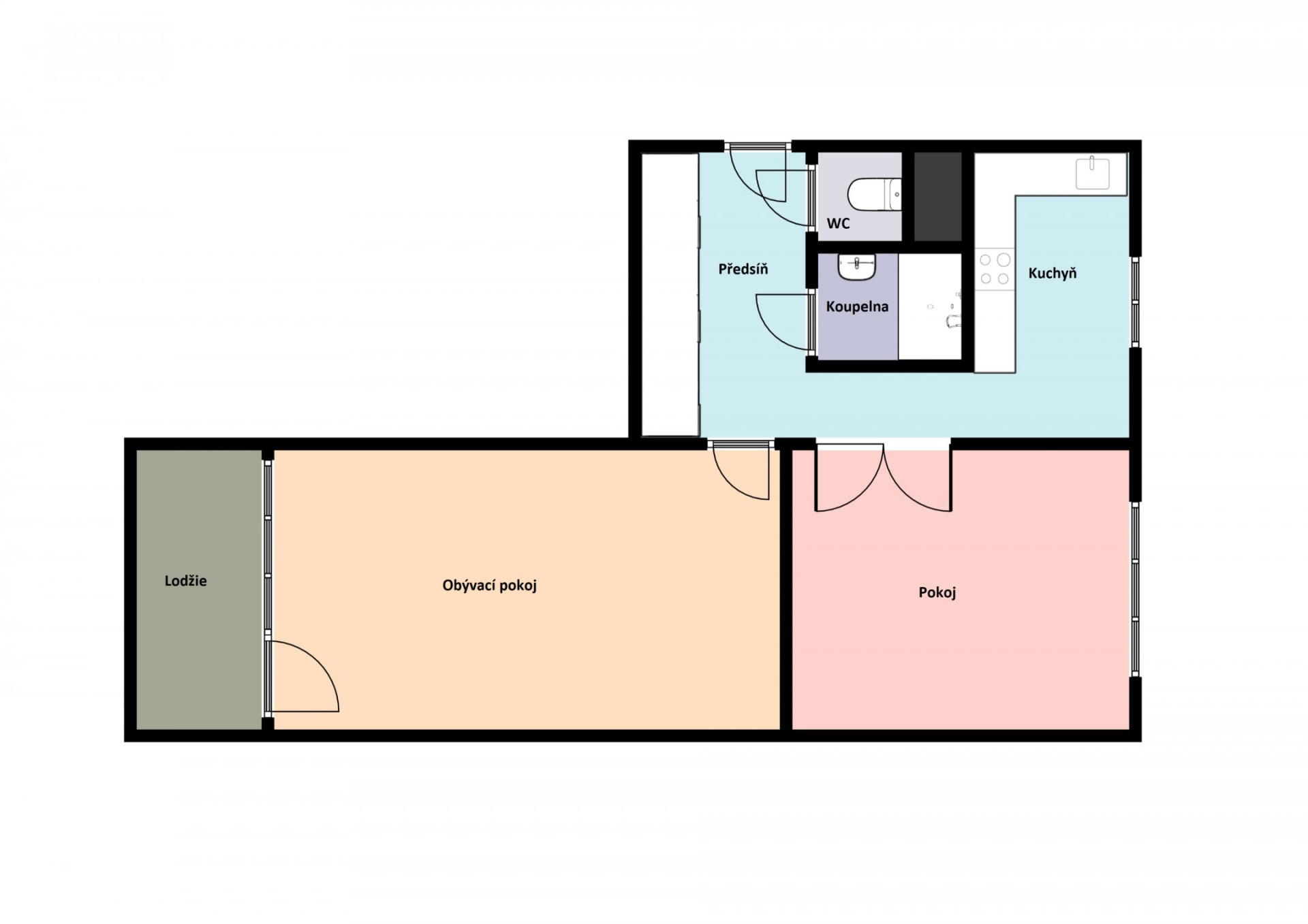 Pronájem krásného bytu 2+1/L/S, 52 m2, Chomutovská, Kadaň