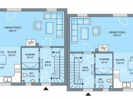 Půdorys | Pronájem - dům/vila, 97 m²