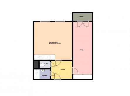 Pronájem bytu, 2+kk, 42 m²