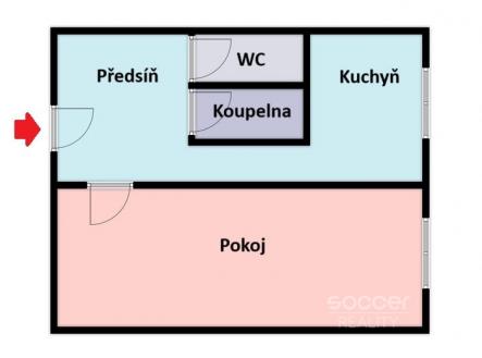 Půdorys | Pronájem bytu, 1+1, 35 m²