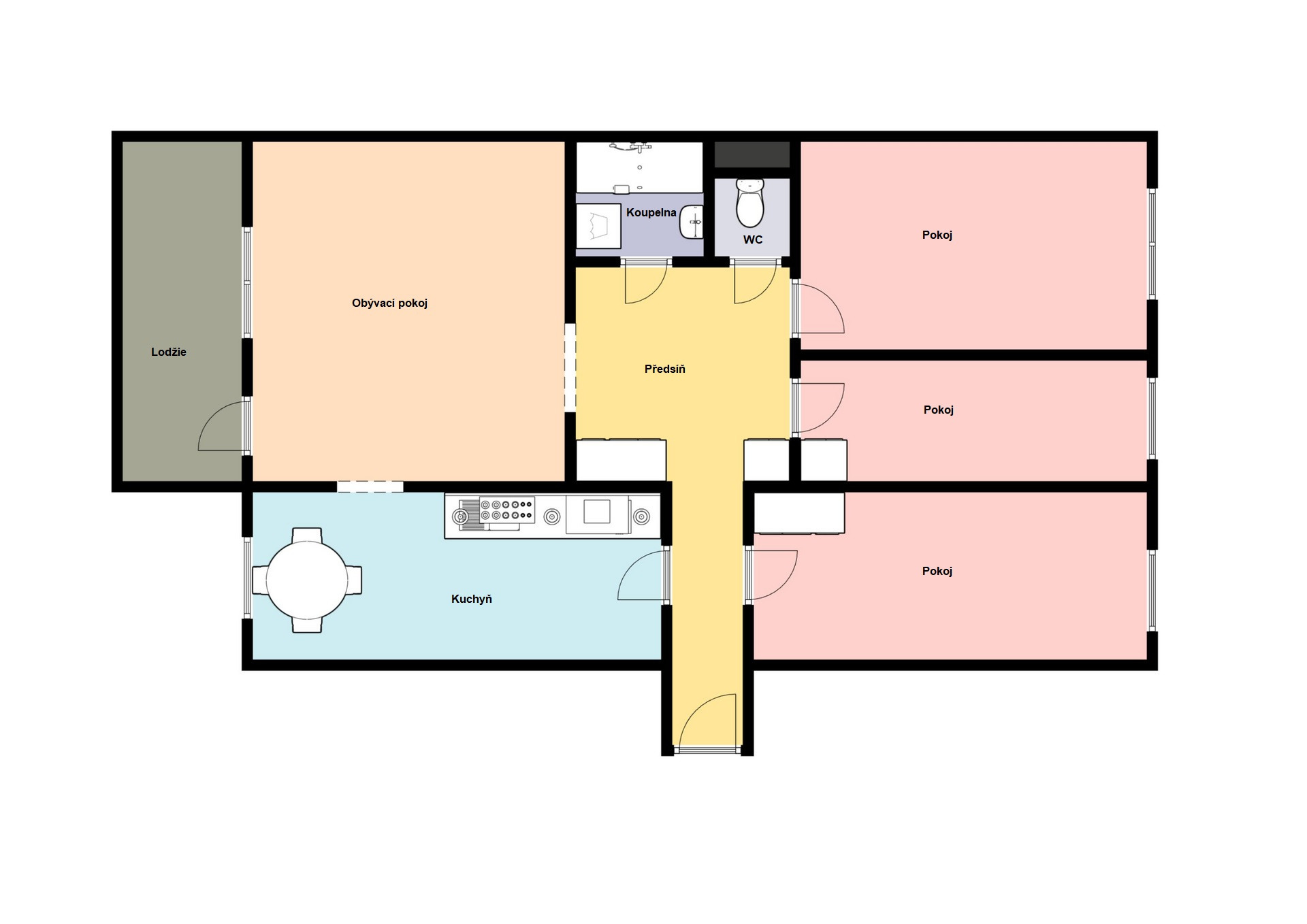 Pronájem bytu 4+1/L, 80 m2, Praha 4  - Háje, Hekrova
