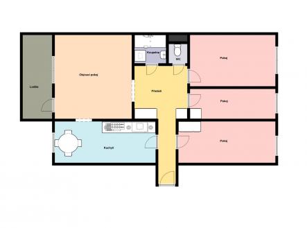 Pronájem bytu, 4+1, 80 m²