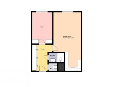 Pronájem bytu, 2+kk, 46 m²