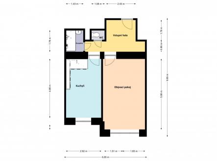 Pronájem bytu, 2+kk, 50 m²