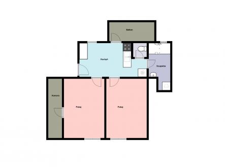 Pronájem bytu, 2+1, 54 m²