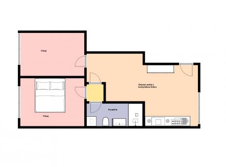 Pronájem bytu, 3+kk, 54 m²