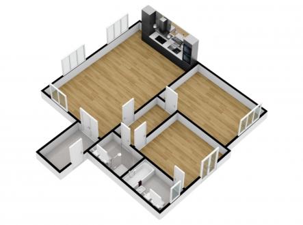 Půdorys | Pronájem bytu, 3+kk, 99 m²