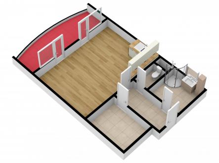 Pronájem bytu, 1+kk, 59 m²