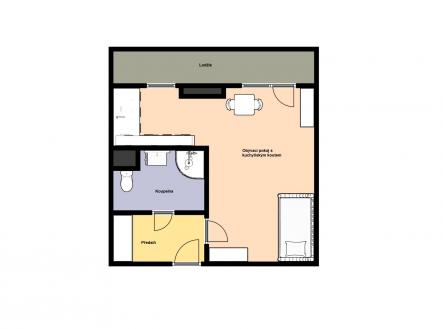 Pronájem bytu, 1+kk, 25 m²