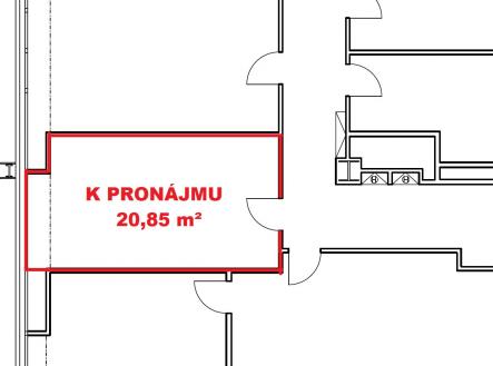 Půdorys | Pronájem - kanceláře, 21 m²
