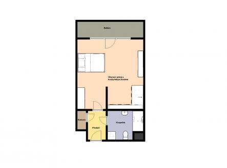 Pronájem bytu, 1+kk, 40 m²