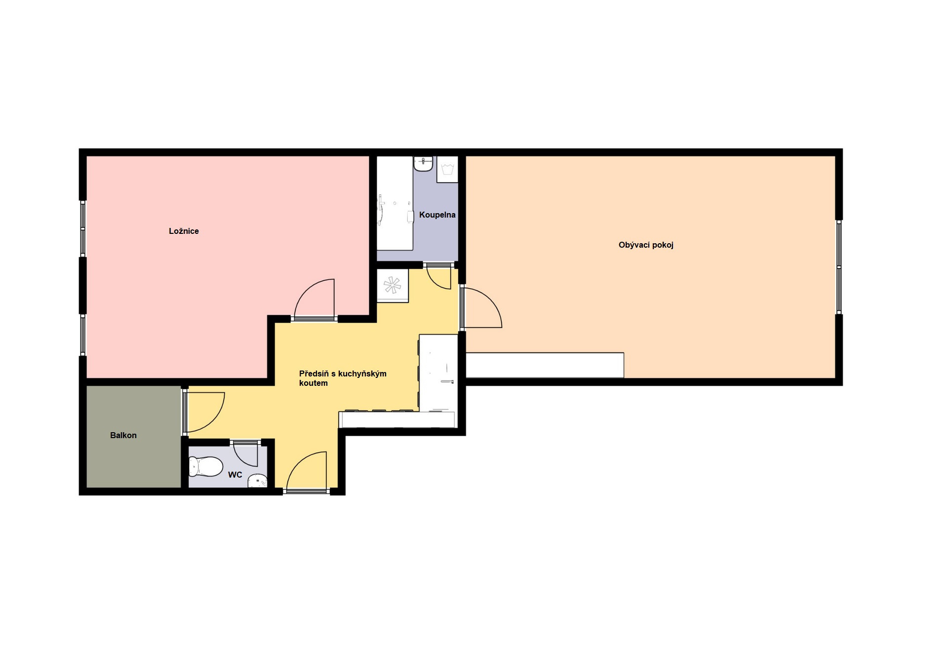 Pronájem bytu 2+kk/B/S, 61 m2, Praha 8 - Kobylisy, ul. Čimická.