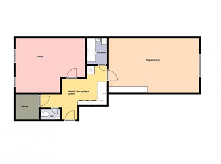 Pronájem bytu, 2+kk, 61 m²