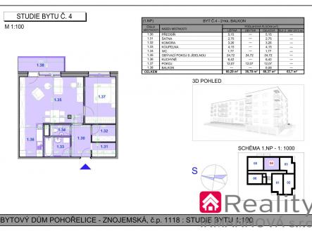Obrázek k zakázce č.: 659276 | Prodej bytu, 2+kk, 66 m²