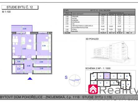 Obrázek k zakázce č.: 716722 | Prodej bytu, 2+kk, 64 m²