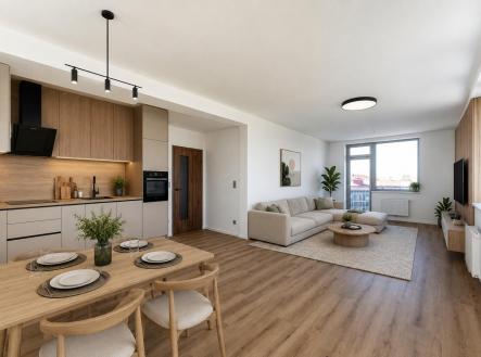 Obyvaci pokoj vizualizace.jpg | Prodej bytu, 3+kk, 86 m²