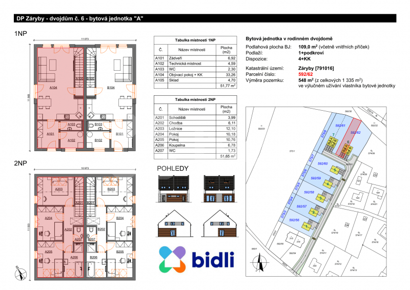 Prodej poloviny dvojdomu, 4+kk, 109 m2, Záryby, Praha - východ