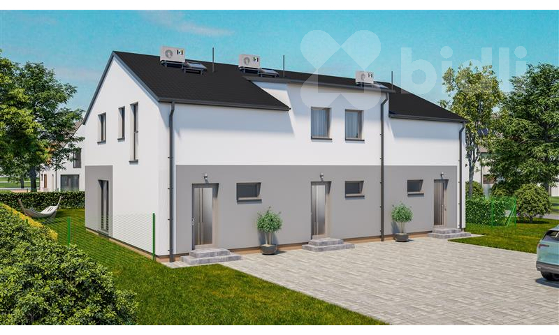 Mezonet, krajní bytová jednotka 3+KK, 86 m2, zahrada 181 m2