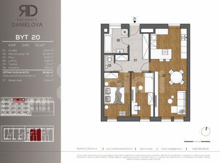 Prodej nového bytu 3+kk, 72 m2, Praha Čakovice | Prodej bytu, 3+kk, 72 m²