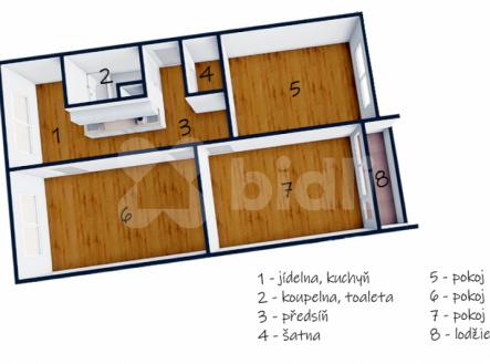 Prodej bytu 3+1, 81 m2, OV, Chomutov, ul. Kyjická | Prodej bytu, 3+1, 85 m²