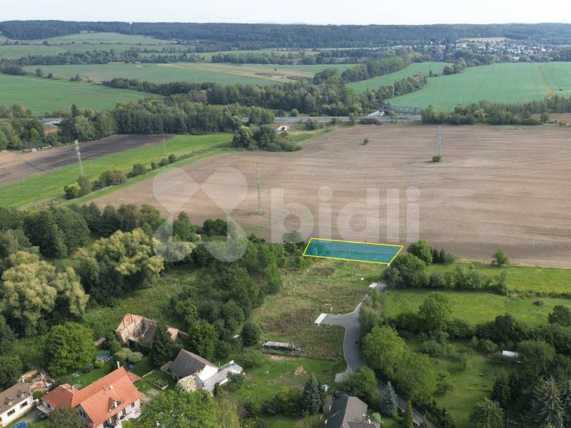 Prodej staveb. pozemku 1122 m2, Tuchlovice, okr. Kladno, 20 min. Praha