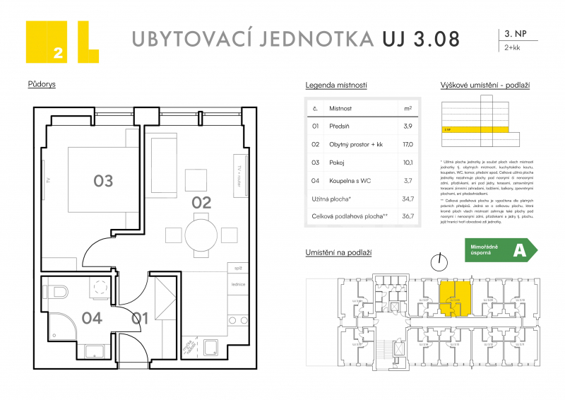 Prodej jednotky v developerském projektu 2+kk o ploše 35 m2, ul. Koupelní, Hodonín