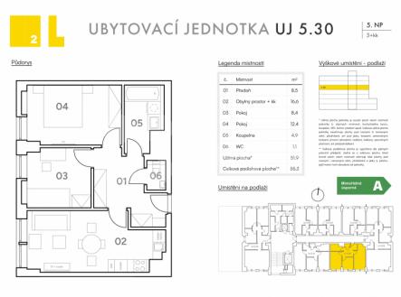 Prodej jednotky v developerském projektu 3+kk o ploše 52 m2, ul. Koupelní, Hodonín | Prodej bytu, 3+kk, 55 m²