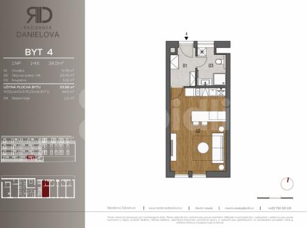 Prodej nového bytu 1+kk, 35 m2, Praha Čakovice | Prodej bytu, 1+kk, 35 m²