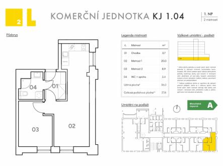 Prodej jednotky v developerském projektu o ploše 36 m2, ul. Koupelní, Hodonín | Prodej - obchodní prostor, 36 m²