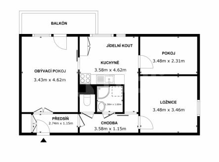 Prodej bytu 3+1, 61m2 - ul. Sídliště, Moravský Krumlov | Prodej bytu, 3+1, 61 m²