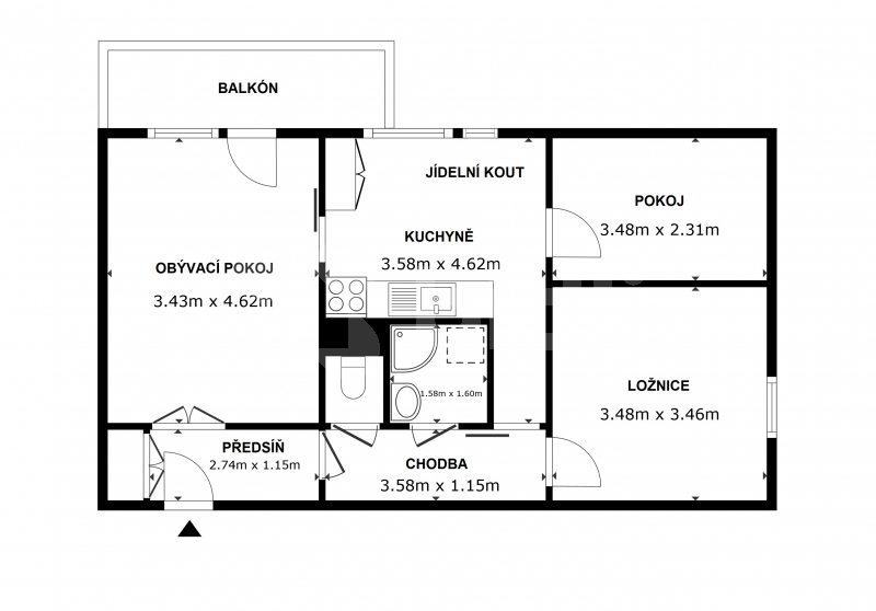 Prodej bytu 3+1, 61m2 - ul. Sídliště, Moravský Krumlov