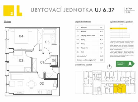 Prodej jednotky v developerském projektu 3+kk o ploše 52 m2, ul. Koupelní, Hodonín | Prodej bytu, 3+kk, 55 m²