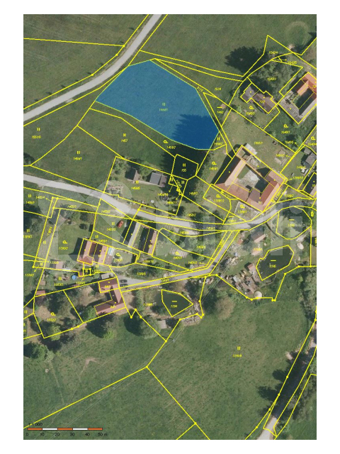 Prodej stavebního pozemku v Kondrači, části obce Kamenná o rozloze 2587 m2.